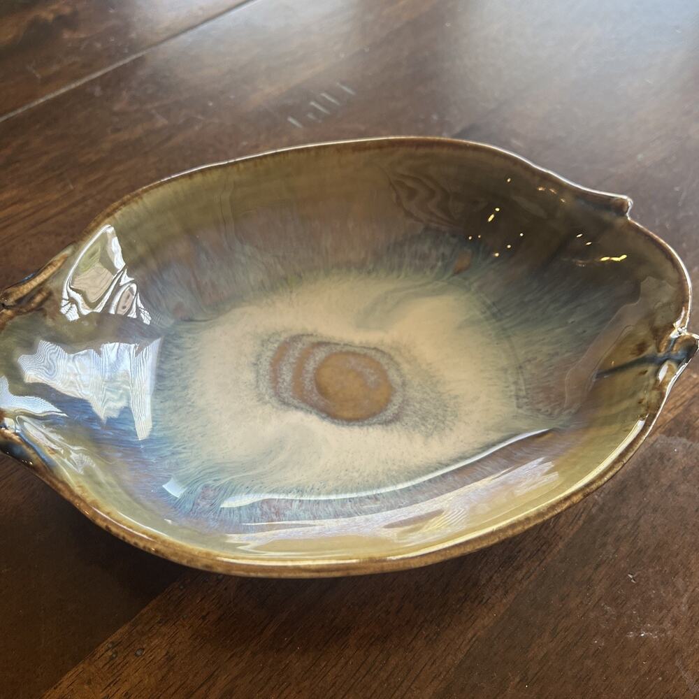 Vintage Bill Campbell Ceramic Leaf Baker Serving Dish - Signed Art Pottery